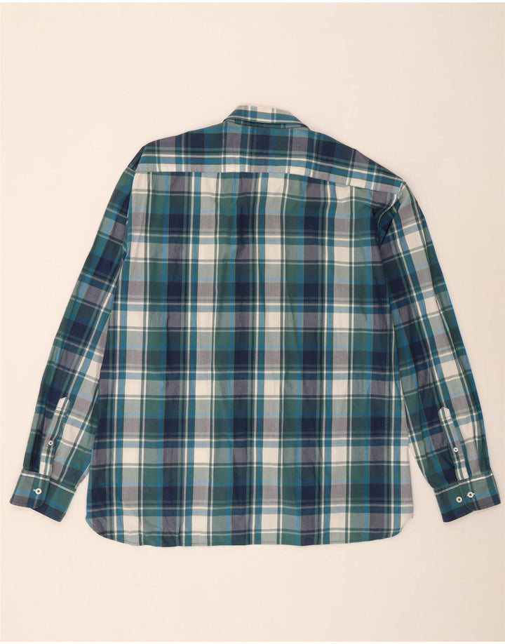 Tommy Hilfiger Mens Custom Fit Shirt 2XL Blue Check Cotton