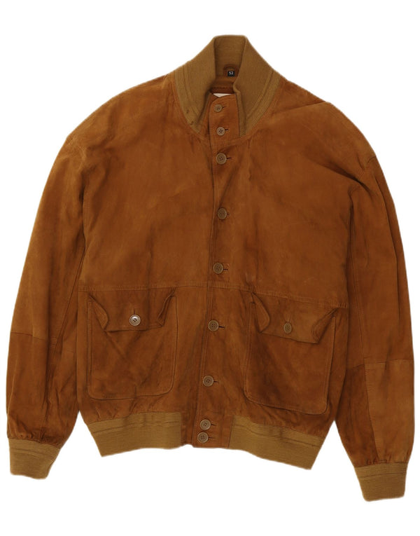 Conbipel Mens Suede Bomber Jacket IT 52 Large Brown Leather
