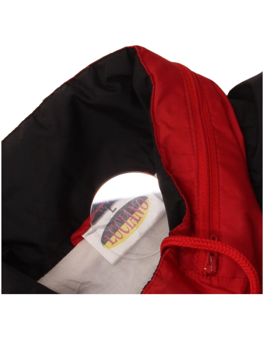Vintage Mens Hooded Rain Jacket UK 40 Large Red Colourblock Polyamide