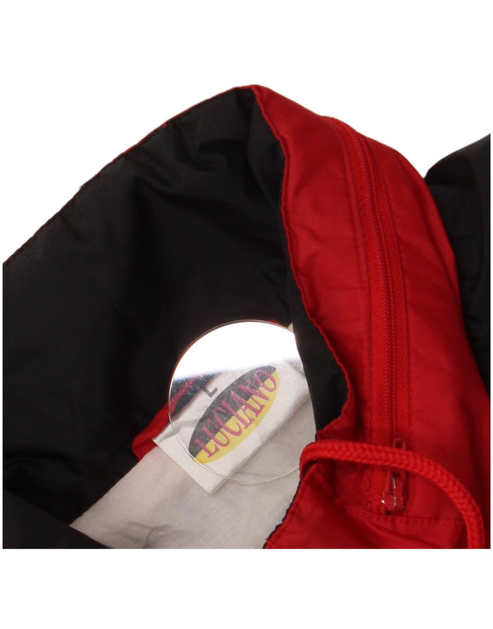 Vintage Mens Hooded Rain Jacket UK 40 Large Red Colourblock Polyamide