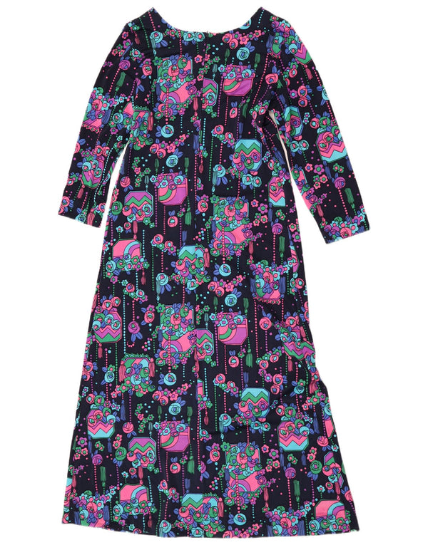 Rochie A-Line Maxi Vintage pentru Femei IT 44 Medium Multicolor Floral Retro