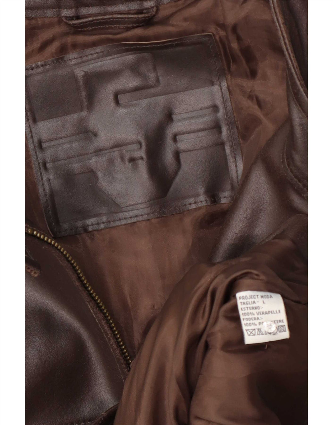 veste en cuir homme vintage UK 40 Grand Marron