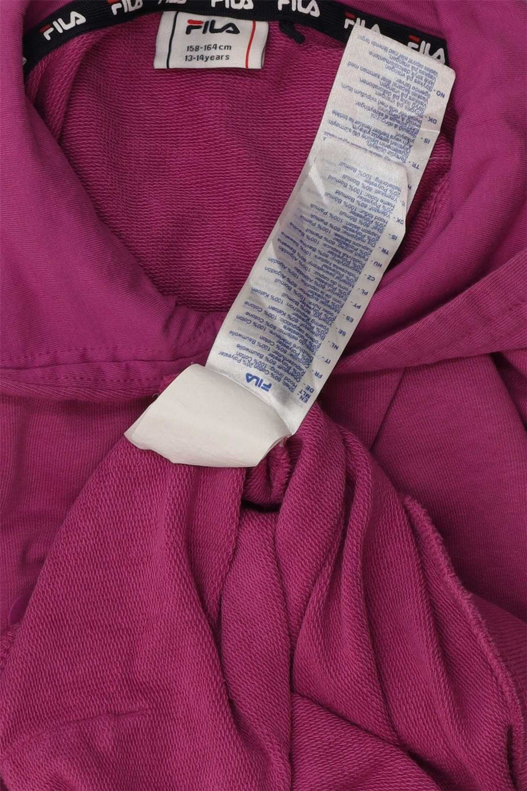 FILA Suéter gráfico feminino com capuz 13-14 anos algodão roxo