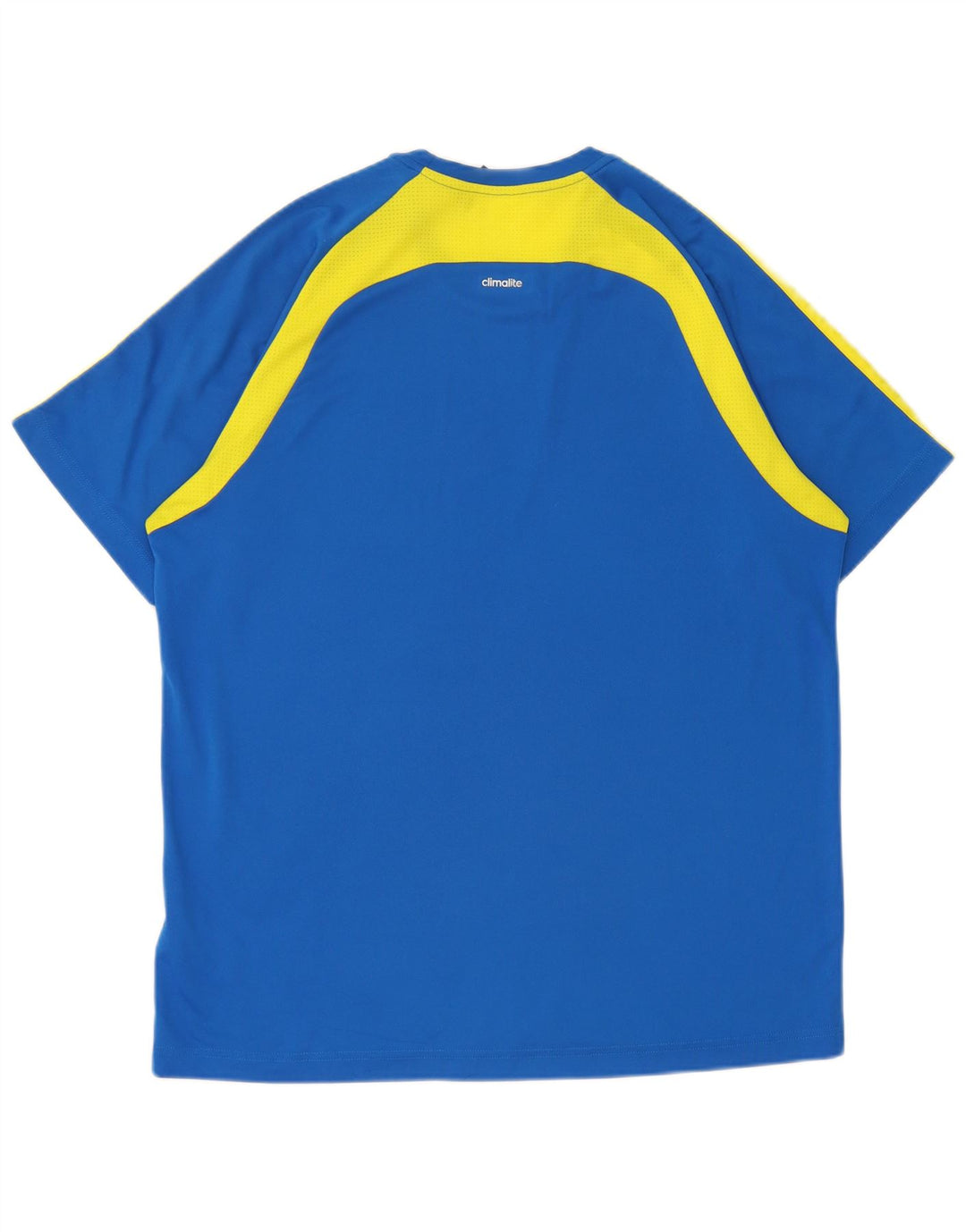 Adidas Mens Climalite T-Shirt Top Large Blue Colourblock Polyester