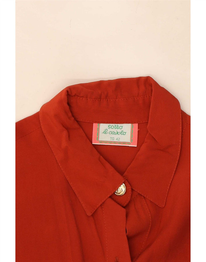 Vintage Womens Graphic Shirt Blouse IT 42 Medium Red Viscose