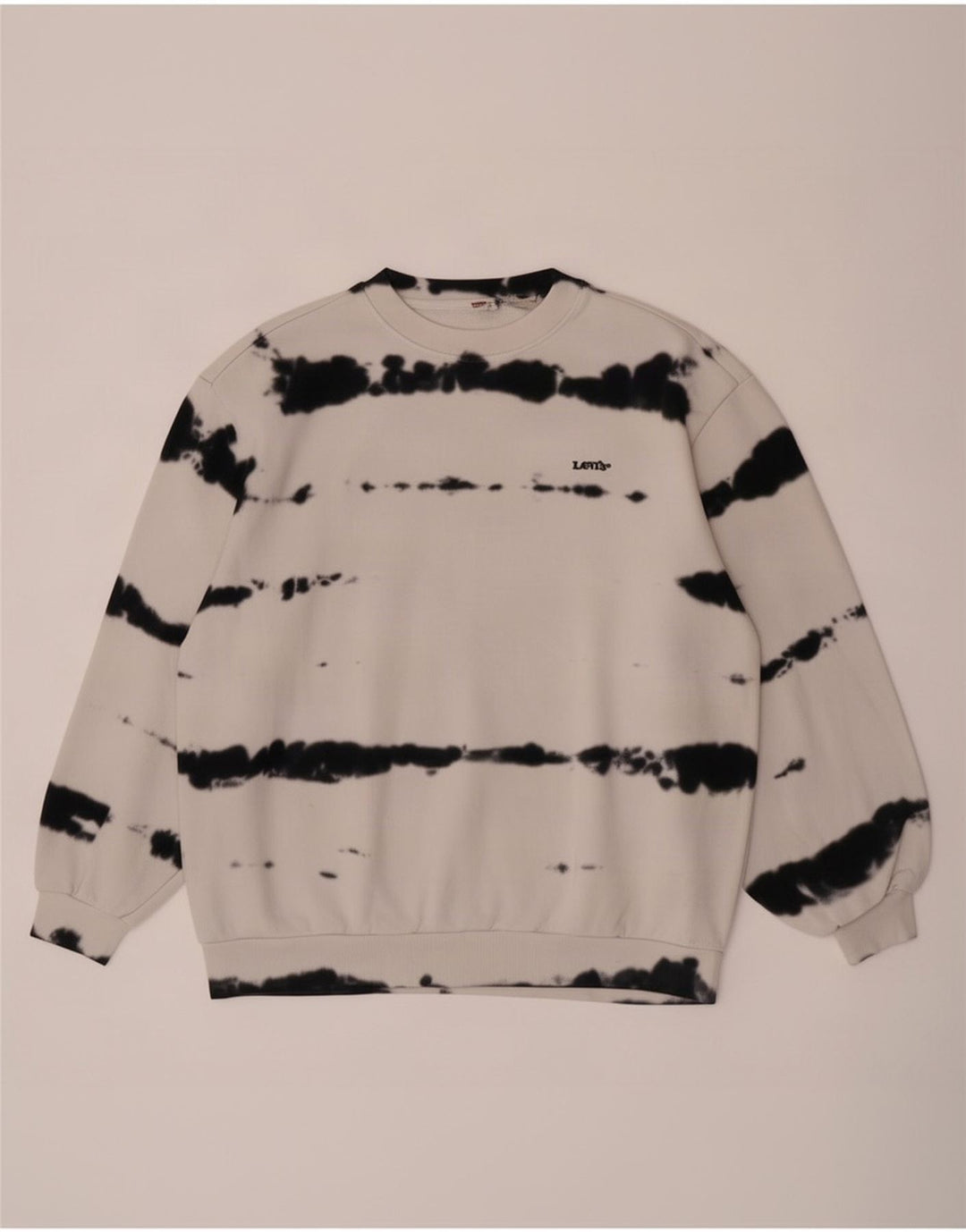Levi's Uomo Felpa Maglione Medio Off White Tie Dye Cotton