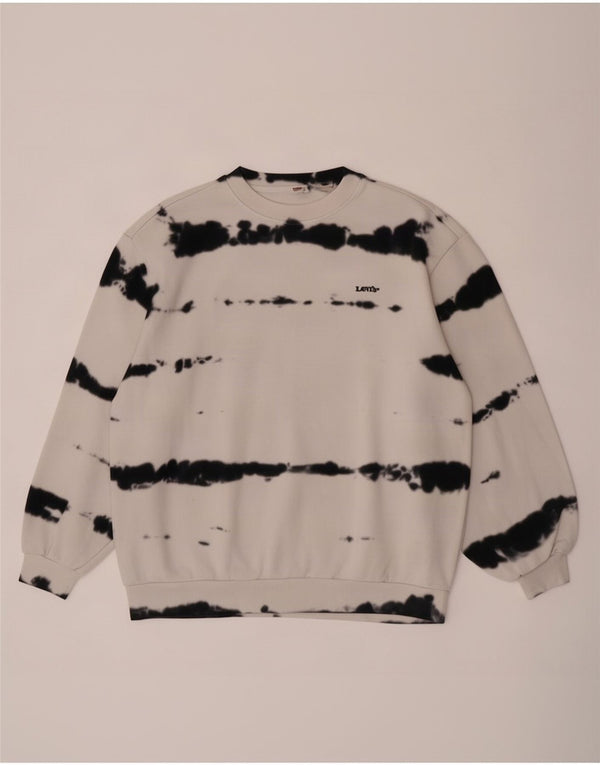 Levi's Uomo Felpa Maglione Medio Off White Tie Dye Cotton