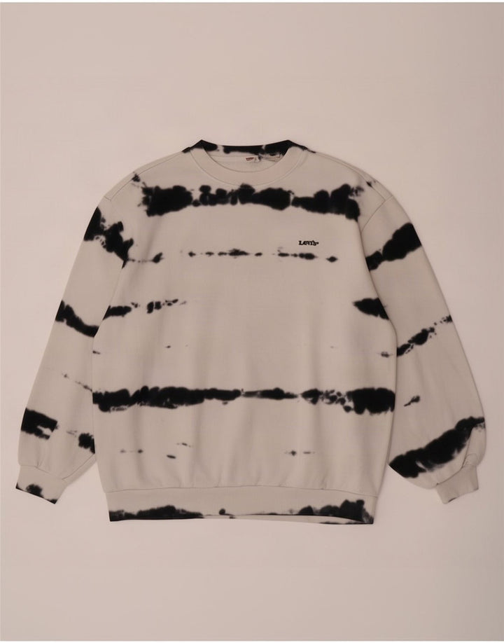 Levi's Uomo Felpa Maglione Medio Off White Tie Dye Cotton