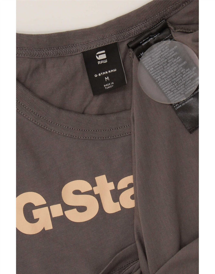 G-Star Womens Graphic T-Shirt Top UK 12 Medium Grey Cotton