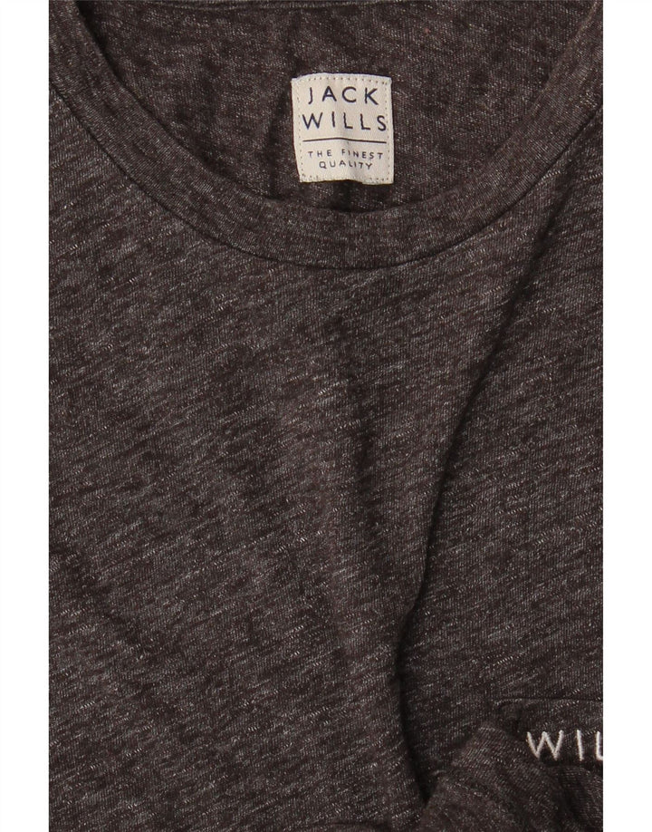 JACK WILLS Mens T-Shirt Top Small Grey Flecked