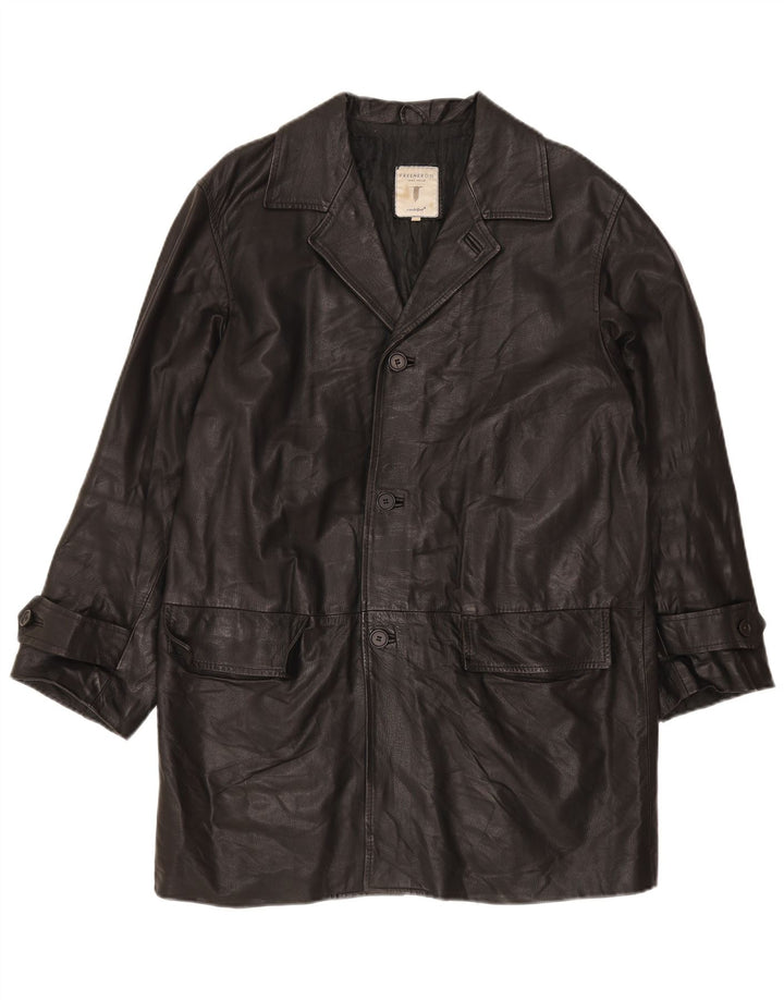 Conbipel Abrigo de cuero para hombre IT 48 Medium Black