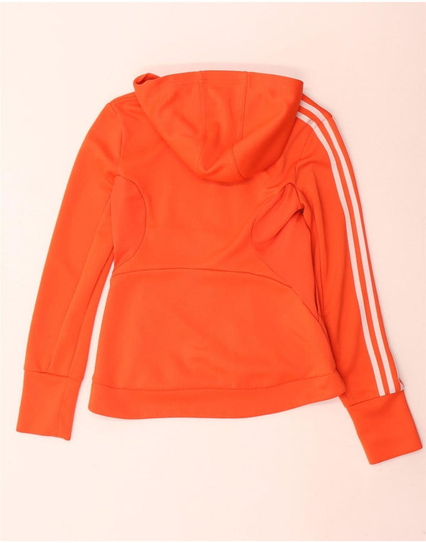 Maglione con cappuccio e zip Adidas Clima 365 da donna UK 12 Poliestere arancione medio
