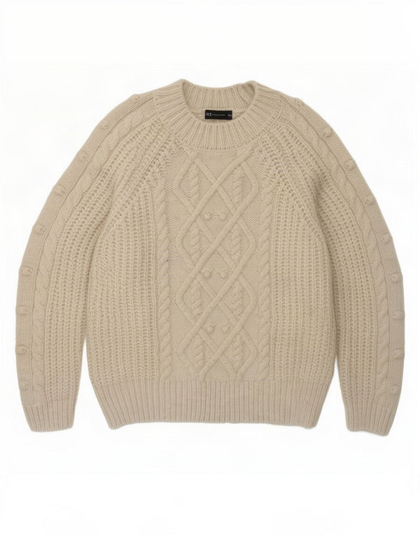 Maglione maglione girocollo da donna Marks & Spencer UK 10 piccolo bianco sporco