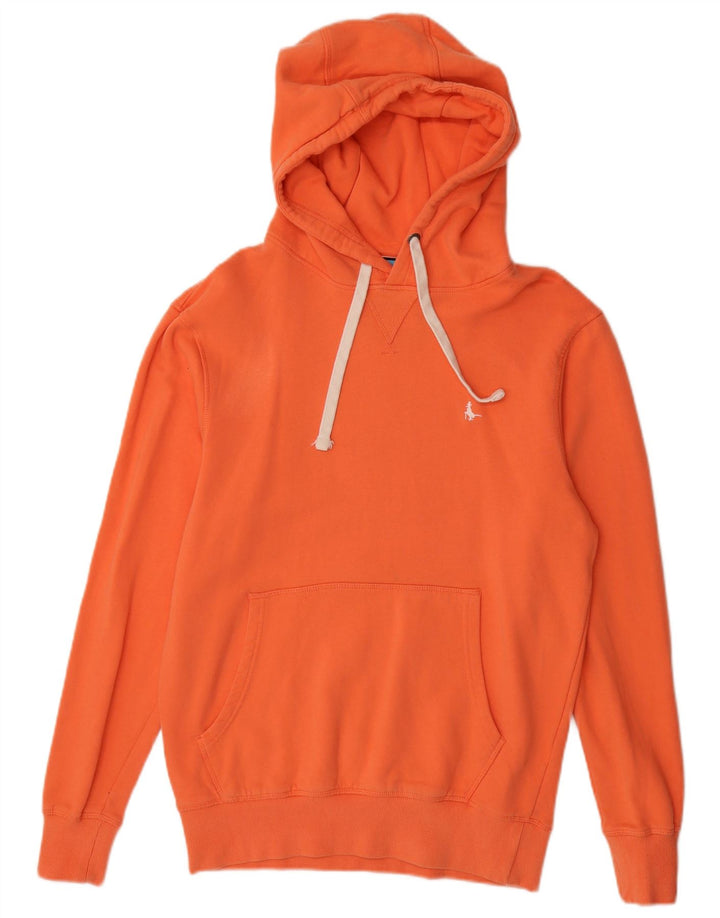 JACK WILLS Mens Hoodie Jumper Small Orange Cotton