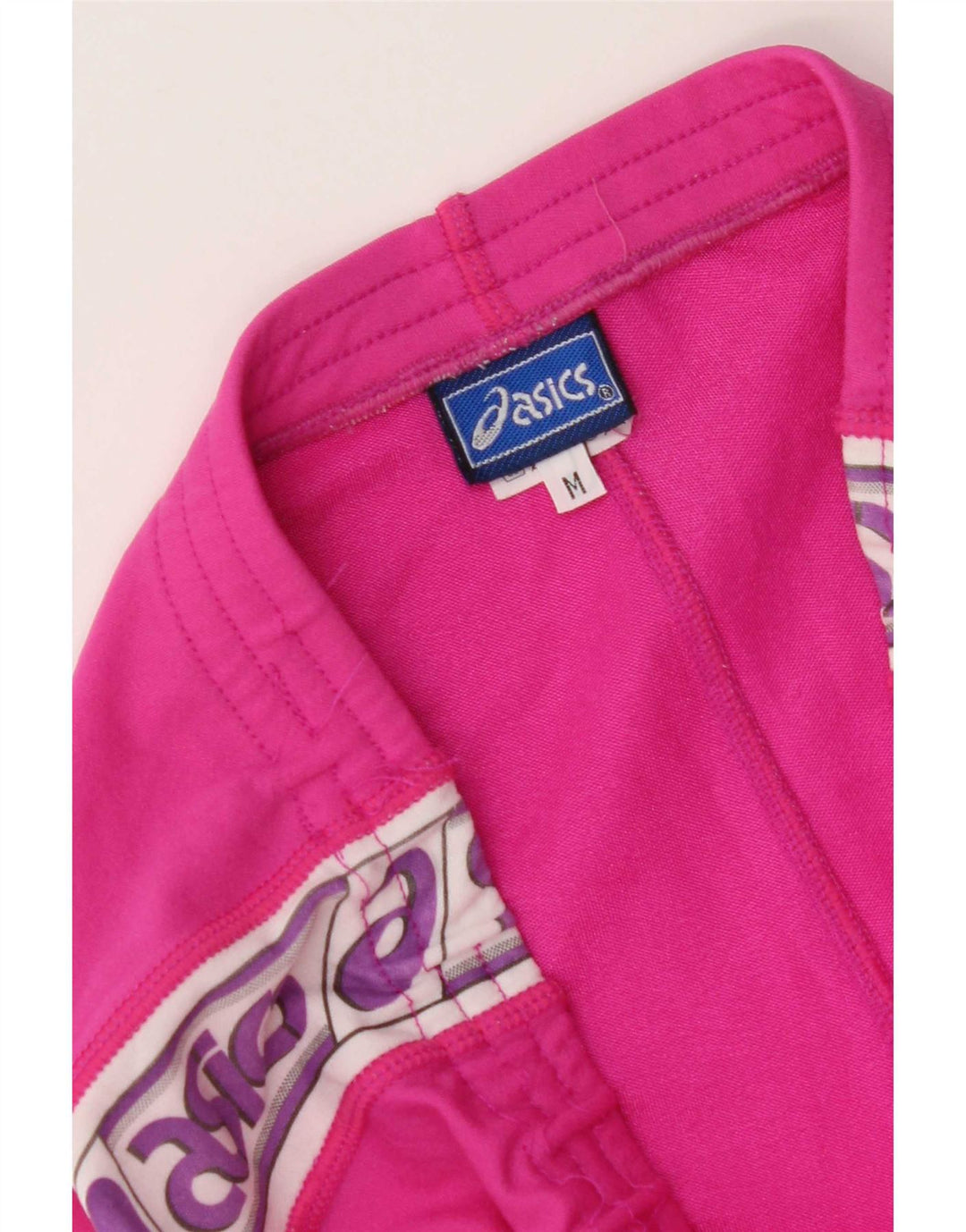 Asics Womens Graphic Tracksuit Trousers UK 12 Medium Pink Colourblock