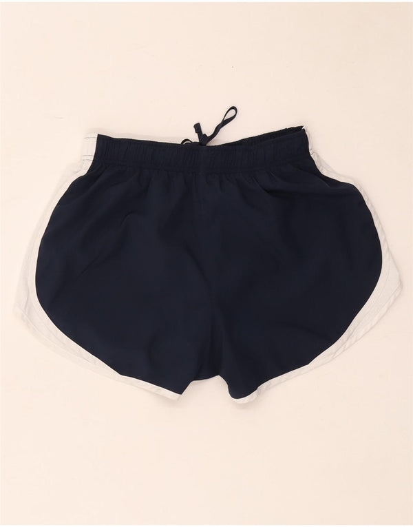 Nike Damen Dri Fit Sport Shorts UK 10 Small Marineblau Farbblock