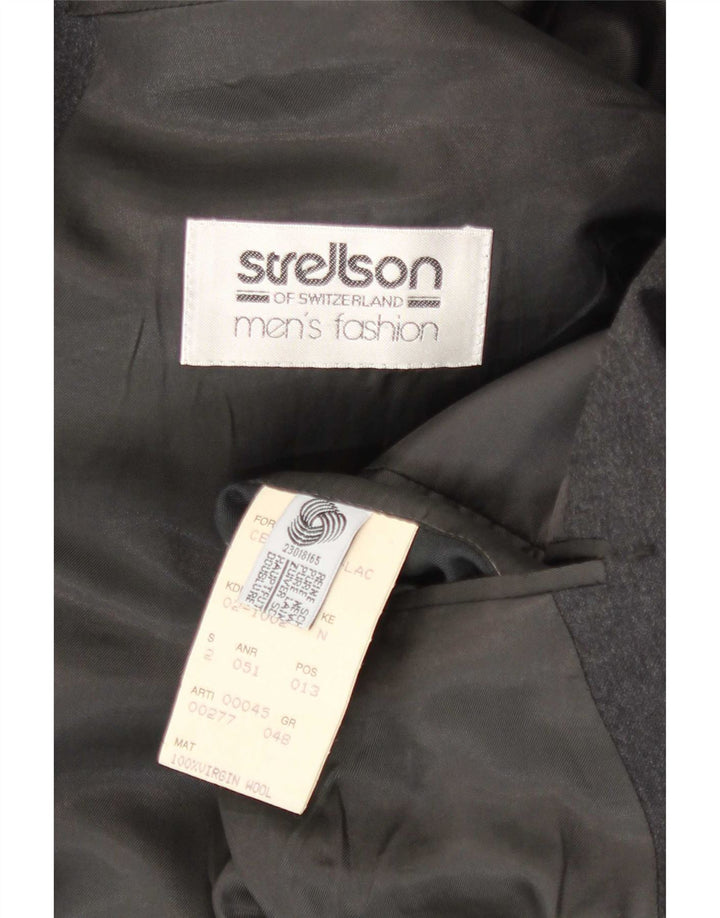 Jaqueta blazer masculina Strellson com peito duplo IT 48 lã cinza médio