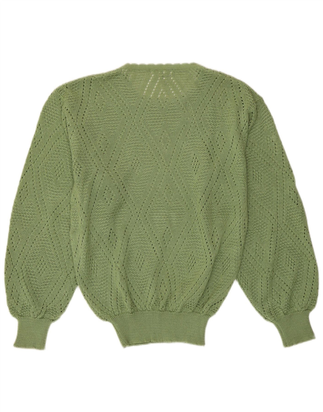 Bayer Womens Crew Neck Jumper Sweater EU 42 Large Green Acrylic