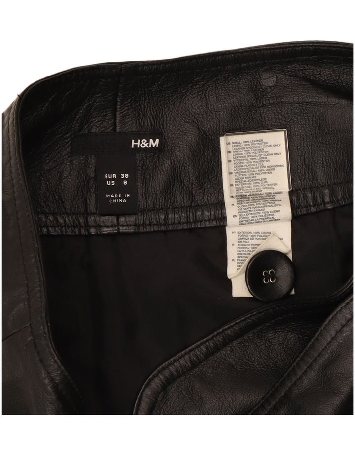 Gonna in pelle da donna H&M US 8 media W30 in pelle nera