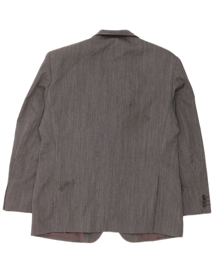 Marks & Spencer Mens 2 Button Blazer Jacket UK 40 Large Grey Wool