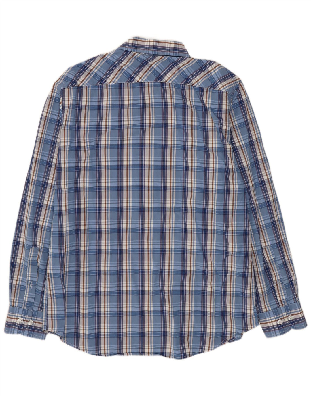 Carrera Mens Regular Fit Shirt Large Blue Check Cotton