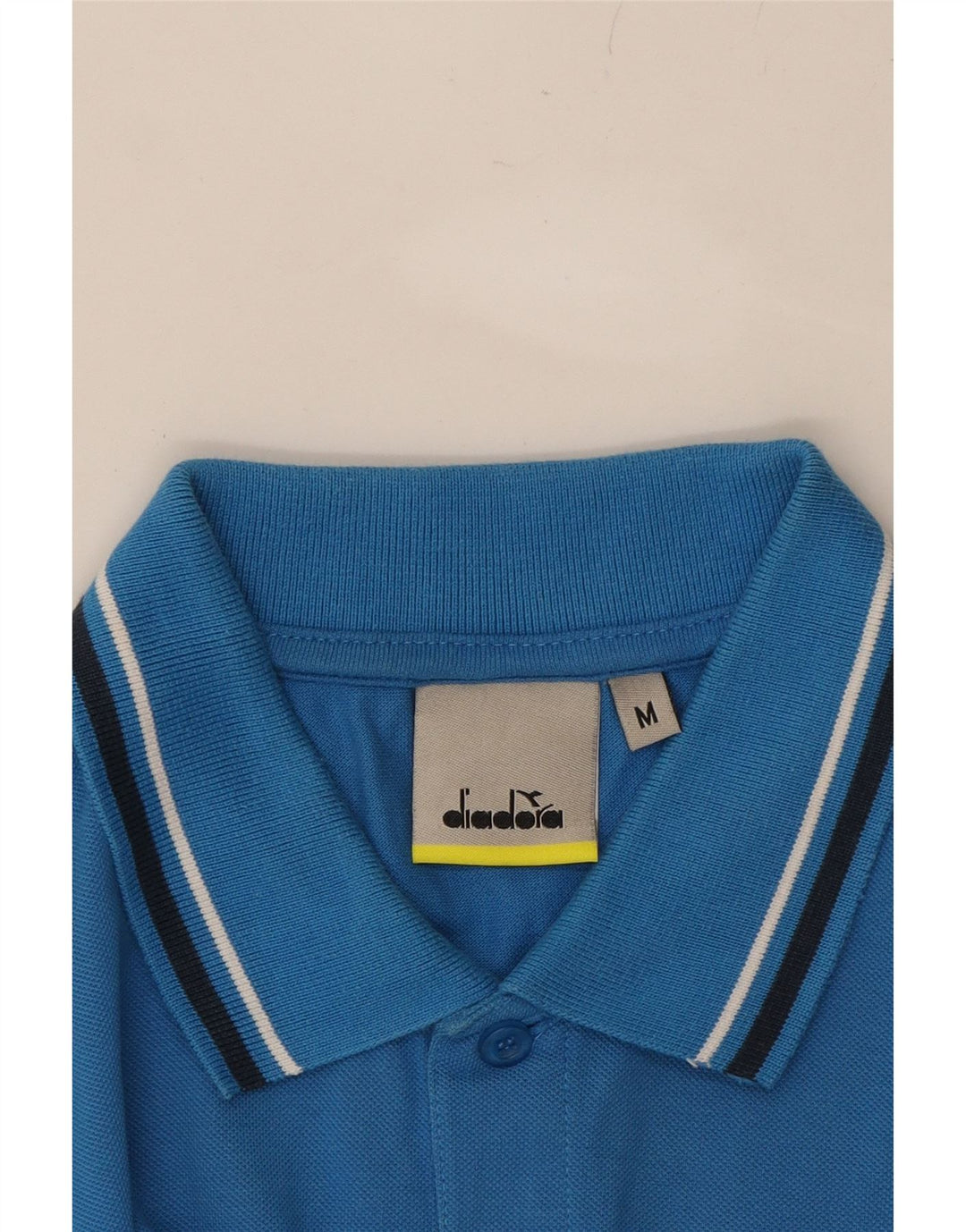 DIADORA Mens Polo Shirt Medium Blue Cotton Vintage Diadora and Second-Hand Diadora from Messina Hembry 
