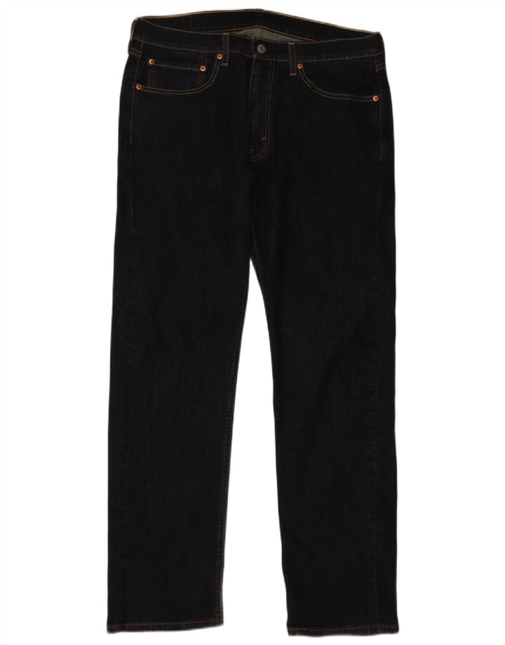 Levi's Mens 505 Straight Jeans W34 L32 Navy Blue Cotton