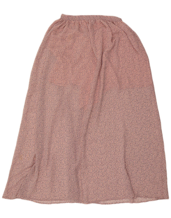 Gonna lunga da donna French Connection UK 12 media W30 poliestere floreale rosa
