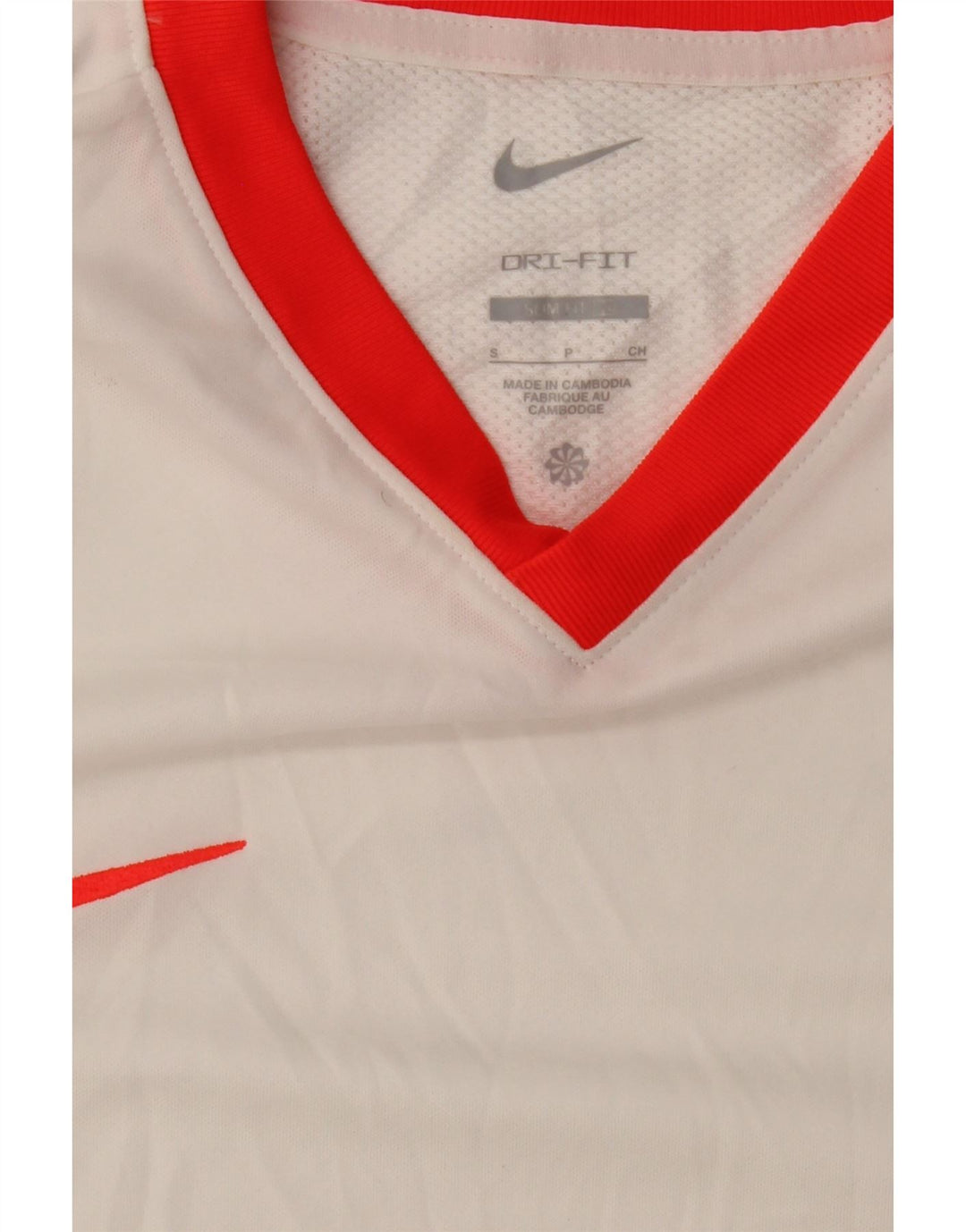 NIKE Mens Dri Fit Slim Fit T-Shirt Top Small White Colourblock Polyester Vintage Nike and Second-Hand Nike from Messina Hembry 