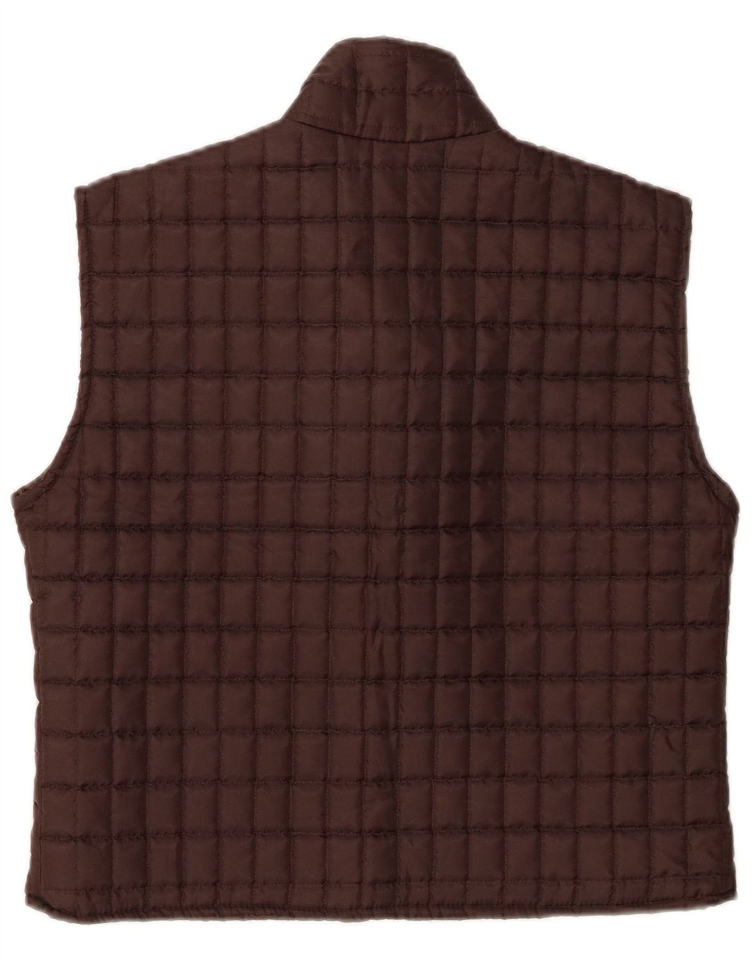 Vintage Womens Quilted Gilet UK 14 Medium Brown Polyester