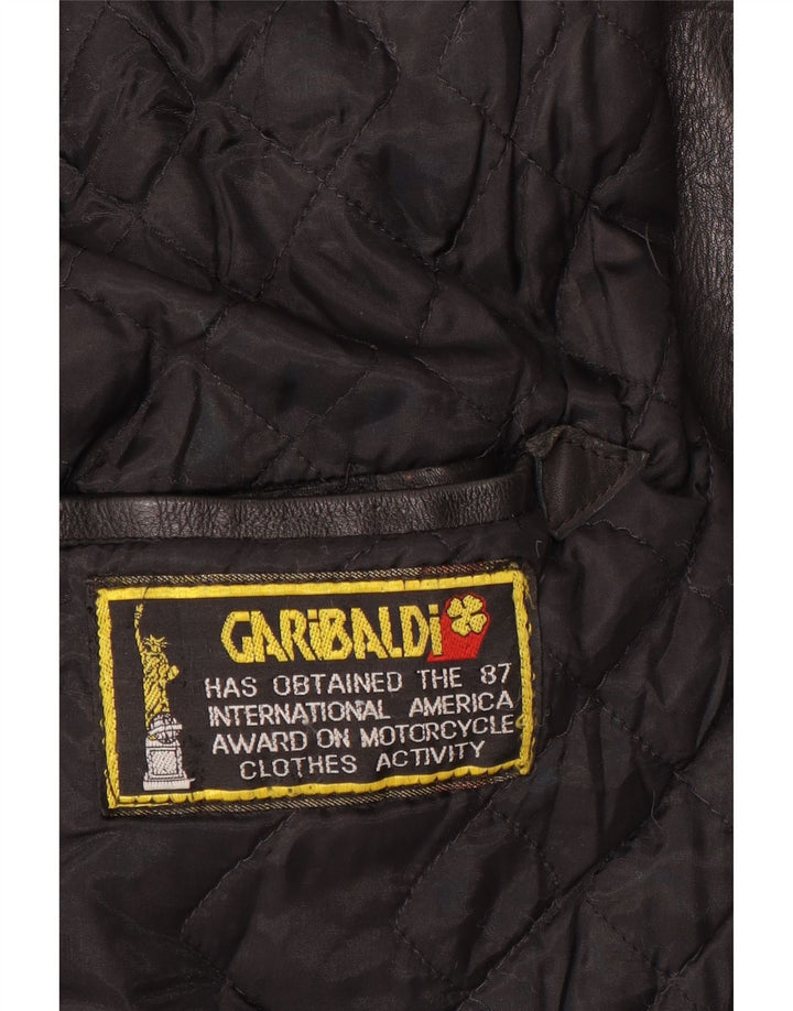 Giacca da motociclista in pelle da uomo Garibaldi EU 40 media nera
