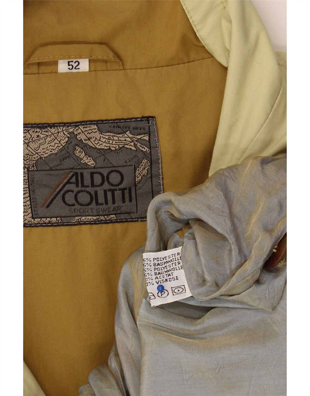 Aldo Colitti Chaqueta bomber para hombre IT 52 XL Poliéster caqui