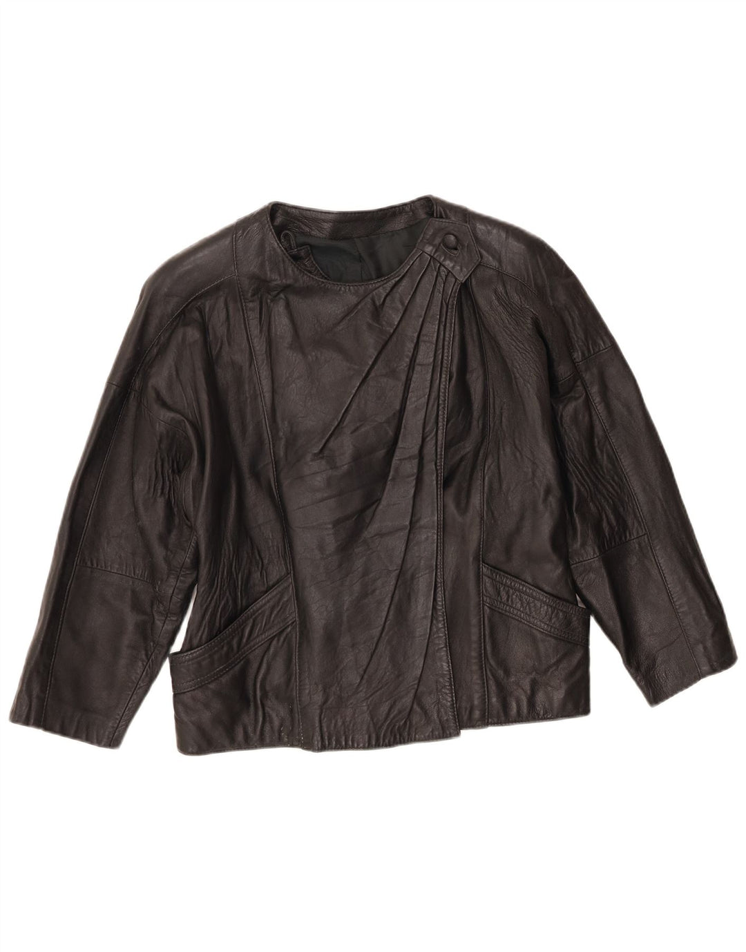 Vintage Womens Leather Jacket UK 10 Small Black