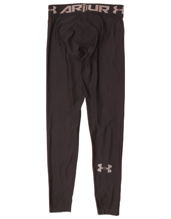 Under Armour Boys Graphic Leggings 9-10 Years Medium Black Polyester