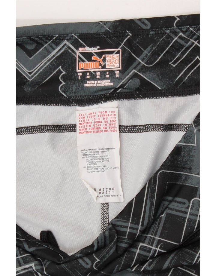 Leggings da donna Puma UK 14 Large Nero Poliestere geometrico