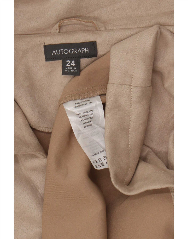 Женское двубортное пальто Marks & Spencer UK 24 4XL Бежевый полиэстер