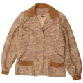 Jaqueta blazer feminina vintage com 4 botões Reino Unido 14 grande bege salpicado