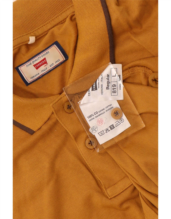 Polo Carrera da uomo vestibilità regolare grande in cotone giallo