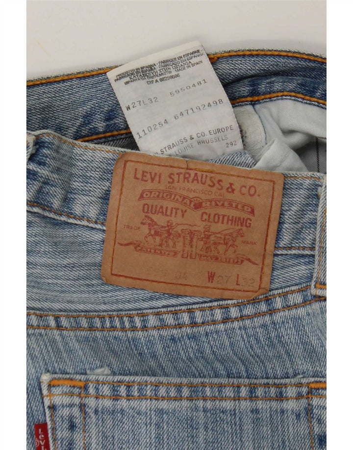 Levi's Womens 595 Straight Jeans W27 L32 Blue Cotton