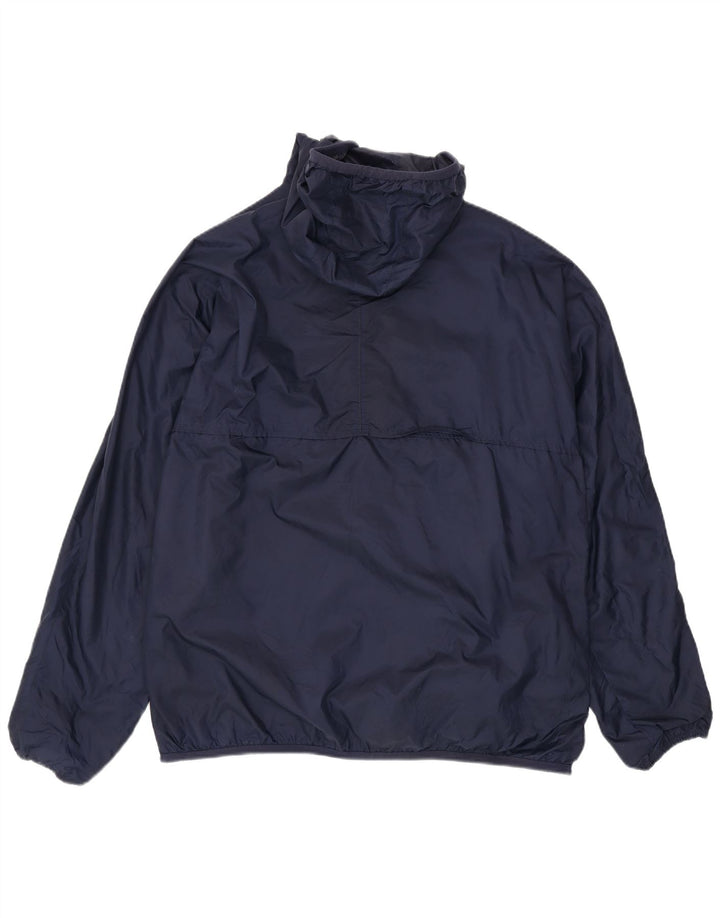 K-Way Regnjakke med hætte til mænd UK 42 XL Navyblå polyamid