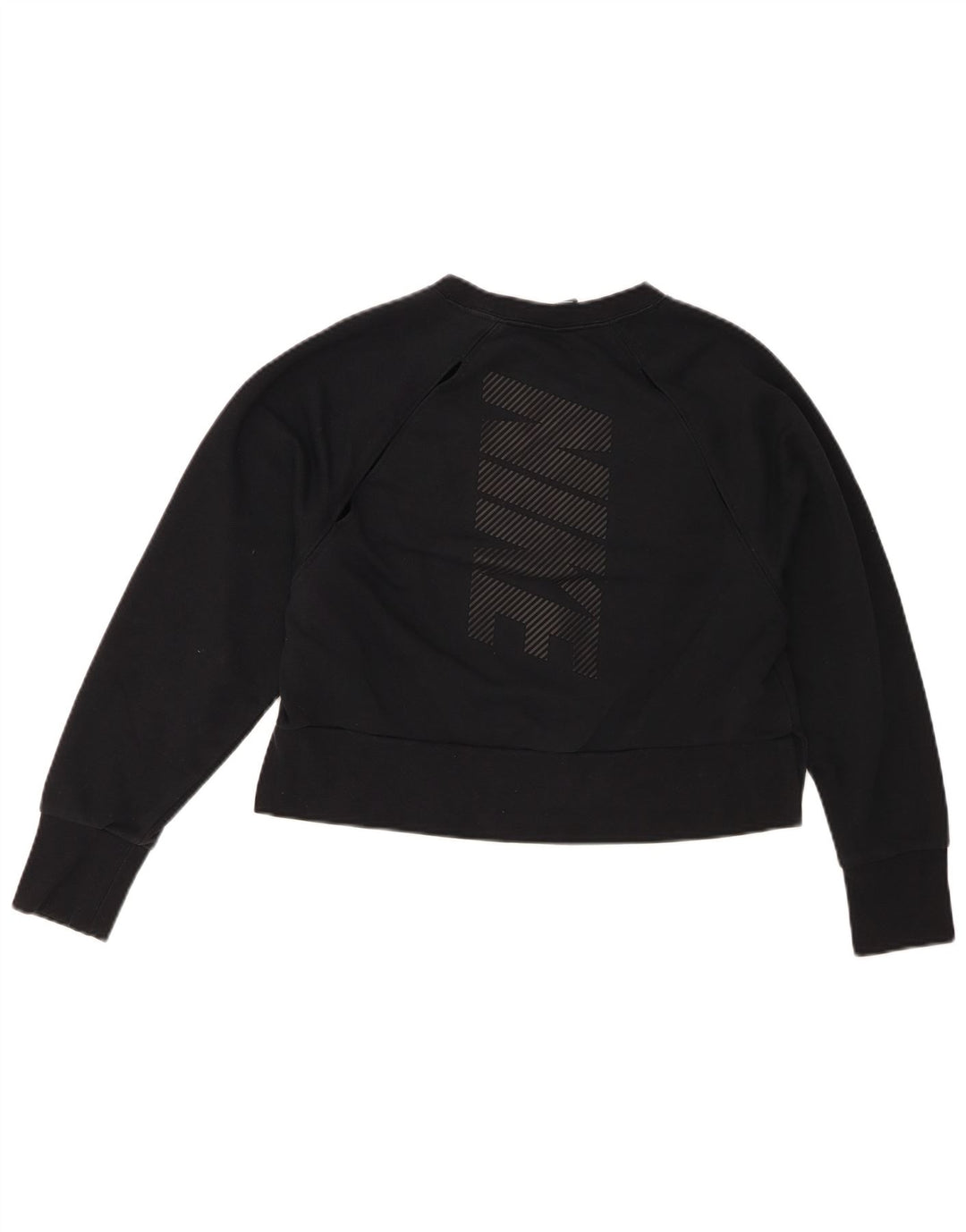 NIKE Womens Dri Fit Oversized Graphic Sweatshirt Jumper UK 10 Small Black