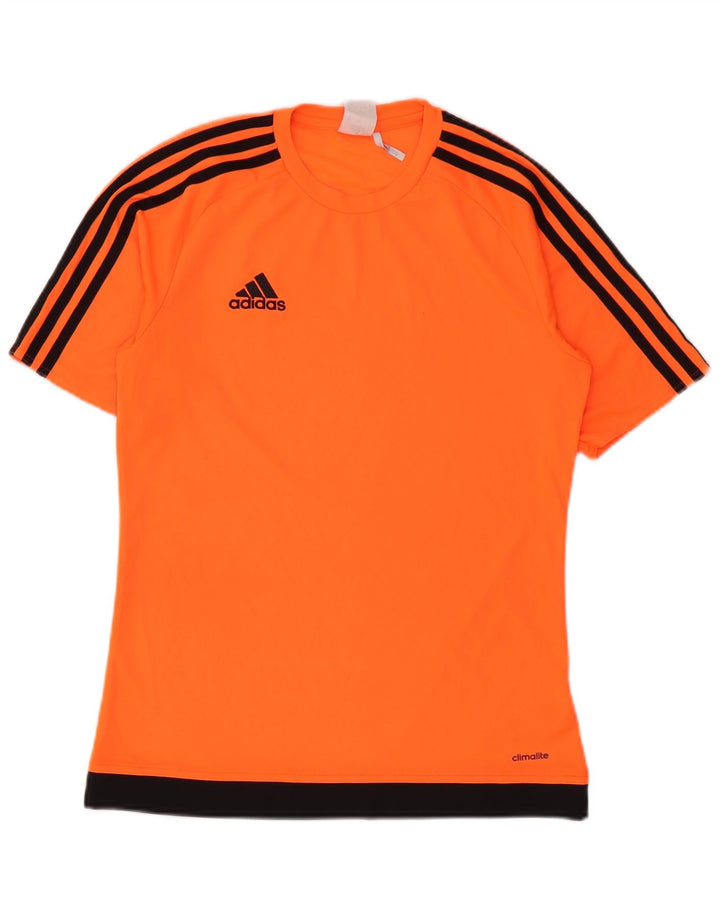 T-shirt Adidas Climalite da uomo Top Small Arancione Colourblock in poliestere
