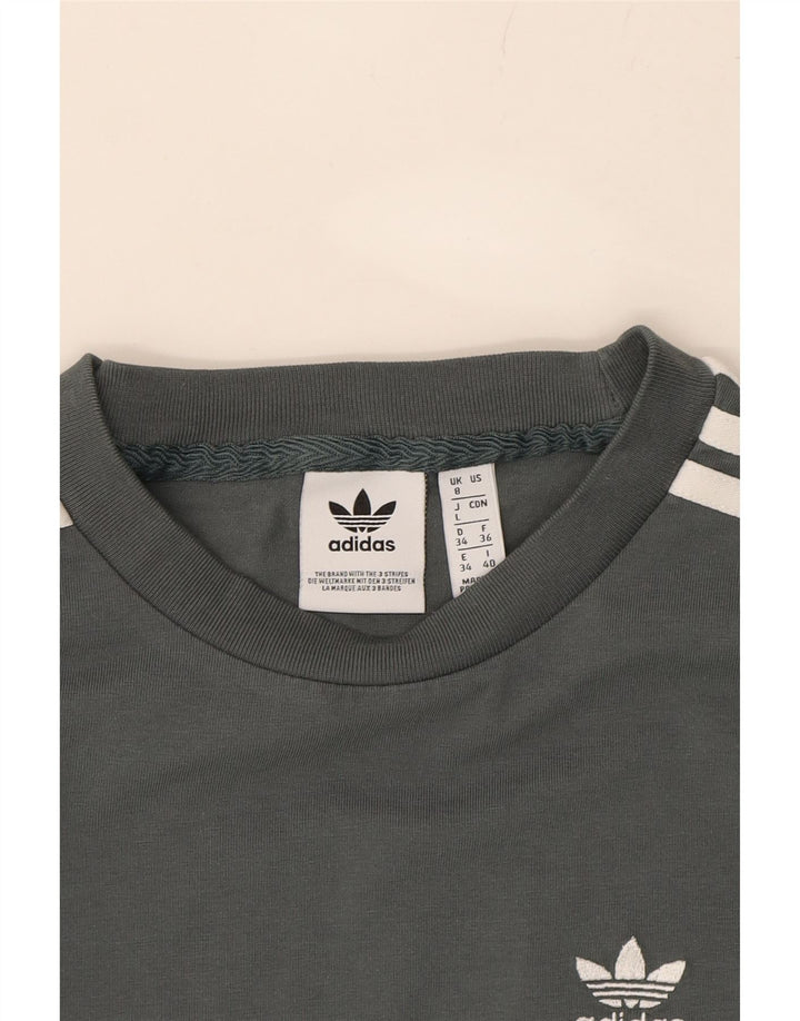 ADIDAS Womens Top Long Sleeve UK 8 Small  Grey Cotton Vintage Adidas and Second-Hand Adidas from Messina Hembry 