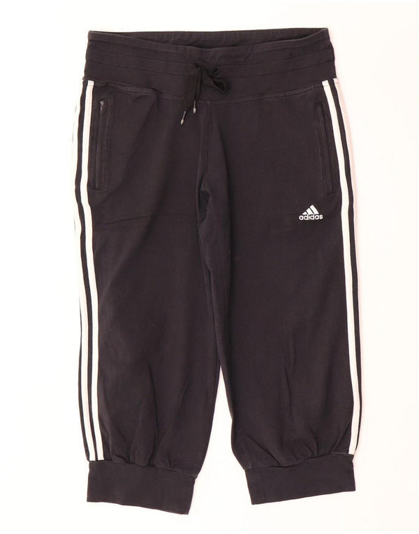 Adidas Femmes Capri Survêtement Pantalon Joggers UK 12 Moyen Noir Coton