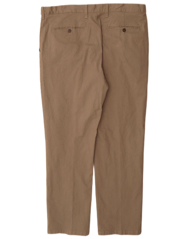 Pantaloni chino regolari dritti da uomo Marks & Spencer W38 L31 cotone marrone