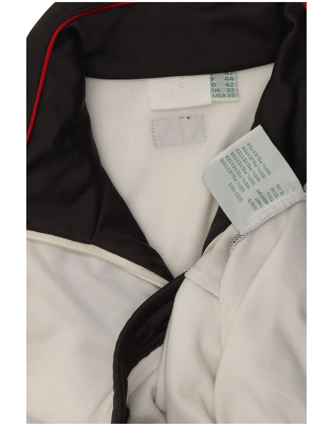 Giacca da tuta da uomo Diadora UK 32 2XS Poliestere color block bianco