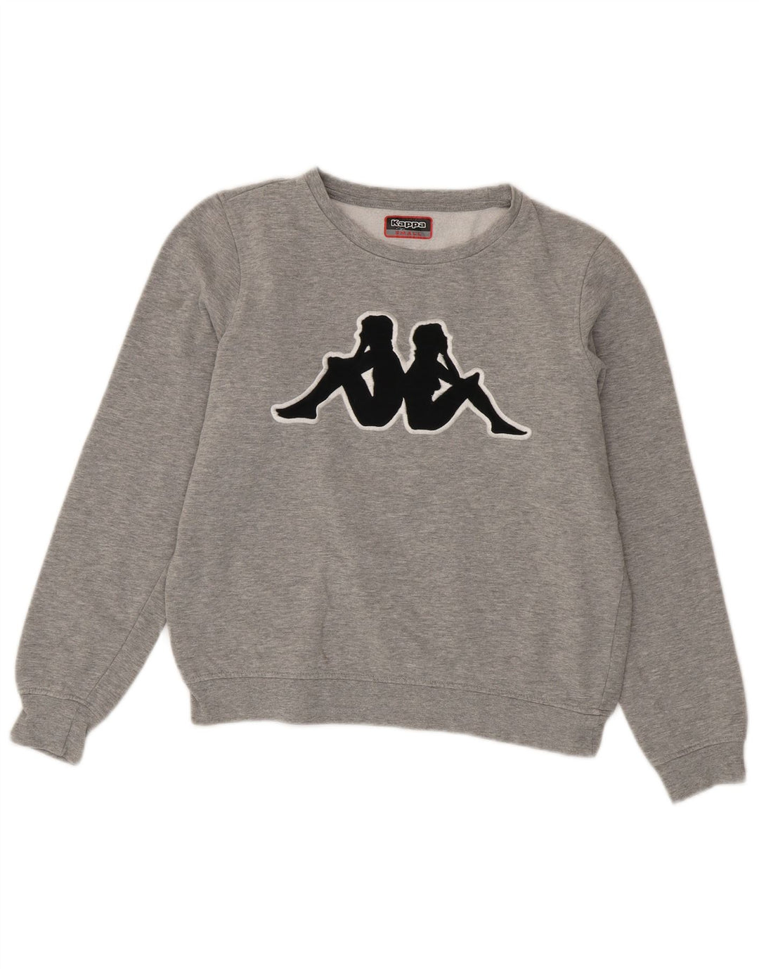 Kappa Womens Graphic Oversized Sweatshirt Jumper UK 10 Small Grey Cotton
