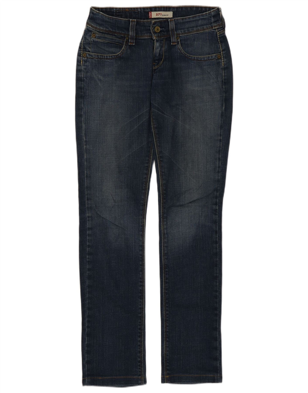 Levi's Womens 571 Slim Jeans W27 L31 Blue Cotton