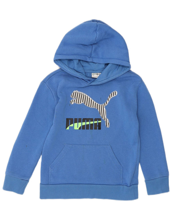 Felpa con cappuccio grafica da bambino Puma 5-6 anni XS in cotone blu
