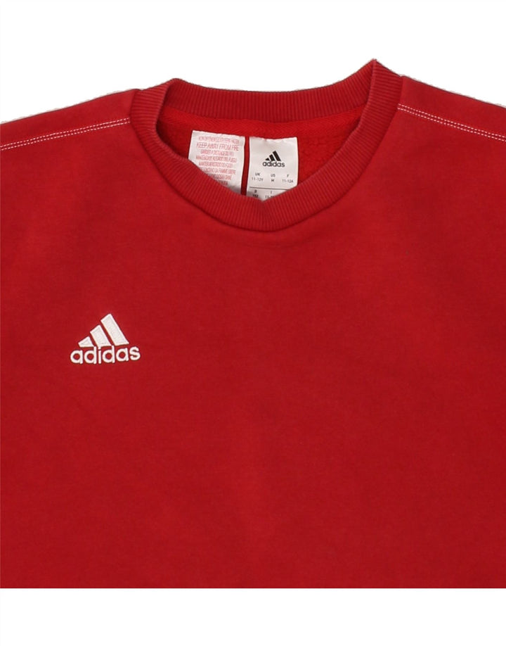 ADIDAS Boys Sweatshirt Jumper 11-12 Years Red Cotton Vintage Adidas and Second-Hand Adidas from Messina Hembry 